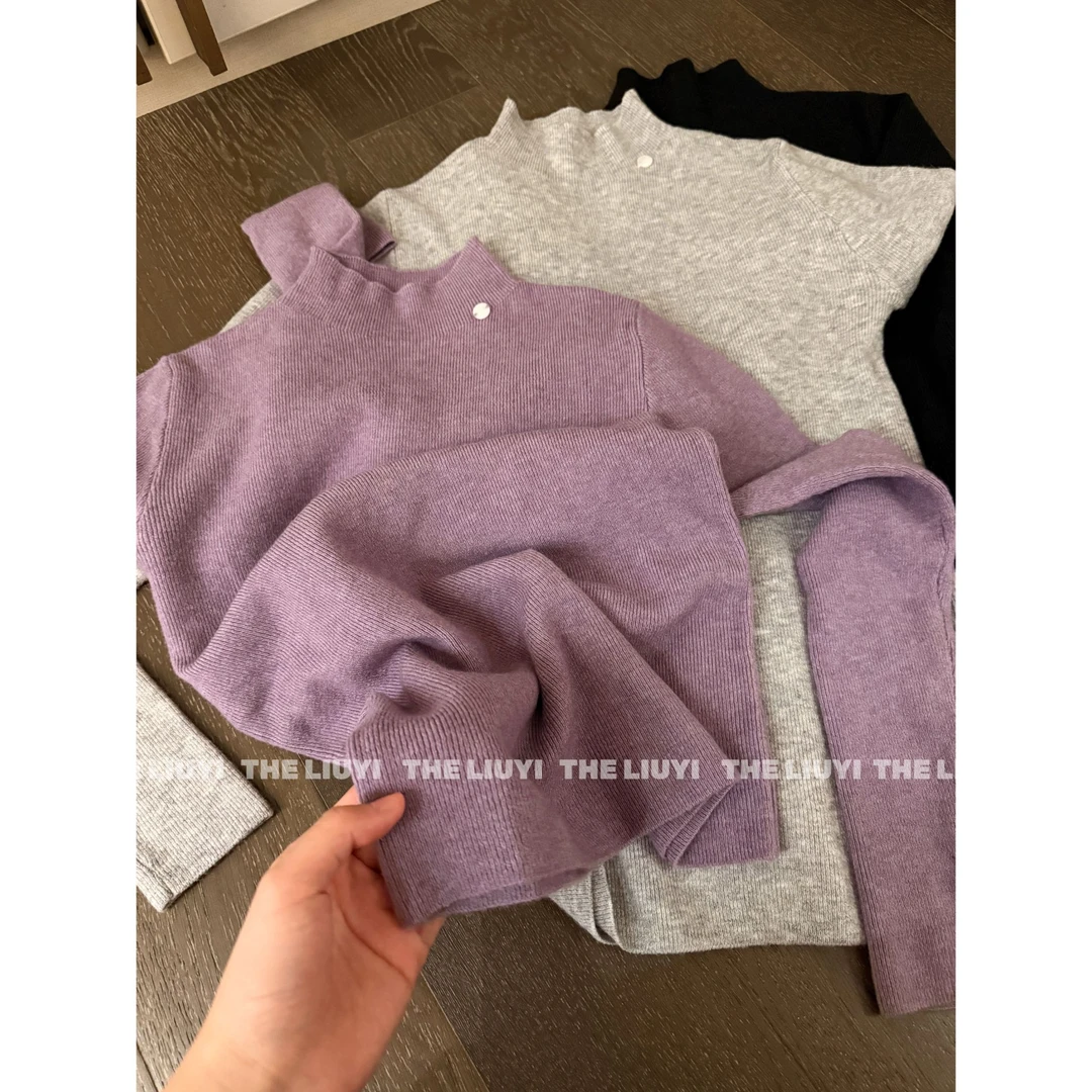 【LIUYI】半高领百搭显瘦针织打底上衣51030C8
