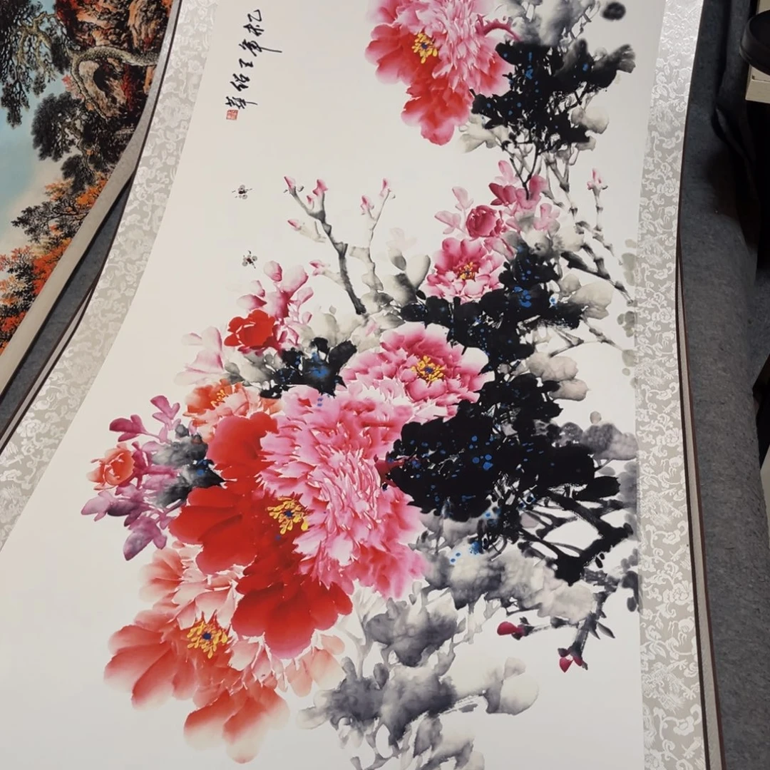 富贵满堂四尺横幅东方美学装饰画180*70
