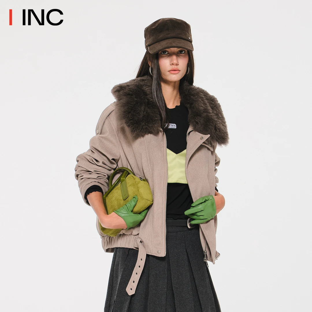 MIMBLANCHE 毛领羽绒服女26SS早春新款纯色百搭长袖外套上衣IINC