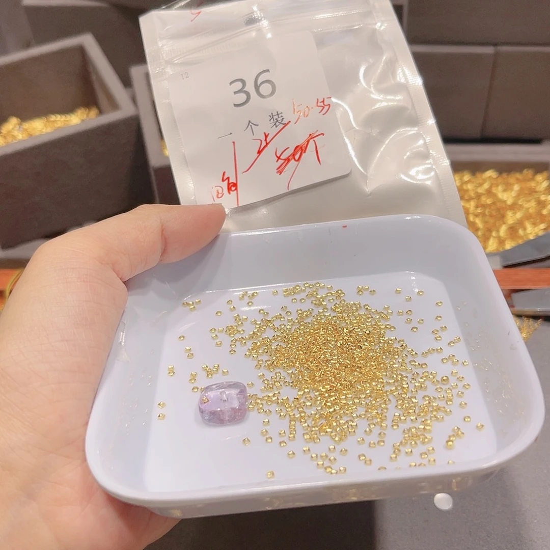 紫晶珠宝半成品银S925镀金镶嵌36