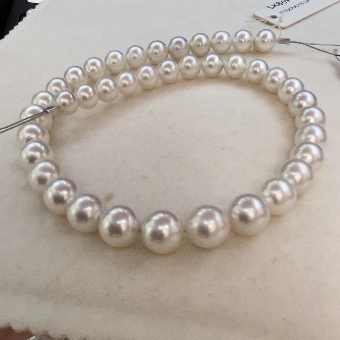 海水珍珠银S925镶嵌颈饰8.8-11.8真科研凤凰证澳白链