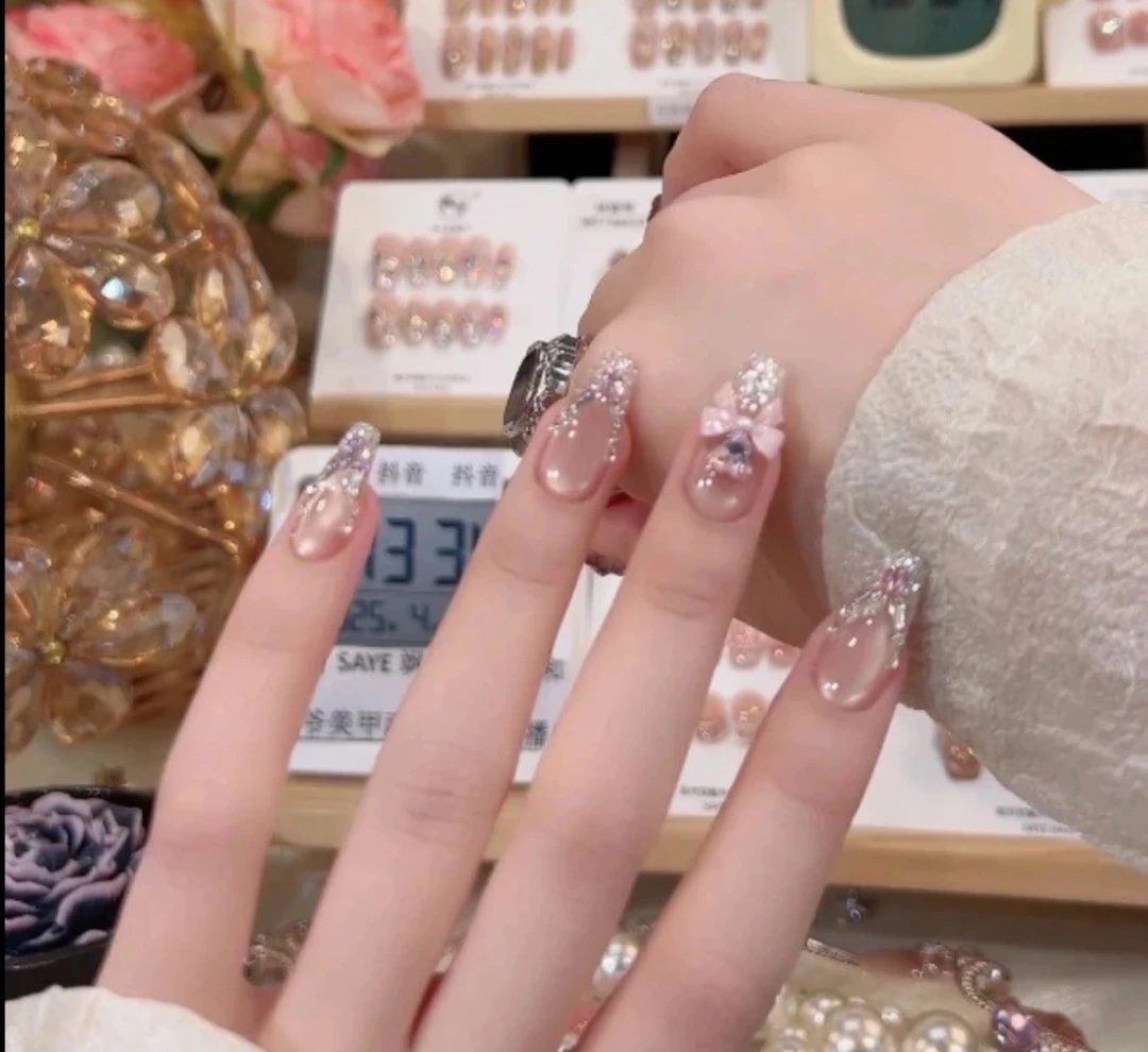 阿狸-【小时代】纯手工穿戴甲猫眼美甲贴片可拆卸指甲贴片10片装