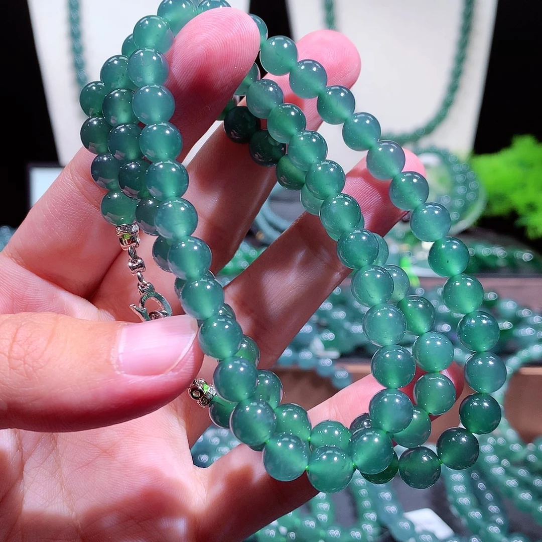 翡翠未镶嵌手链天然a货翡翠手串7.8