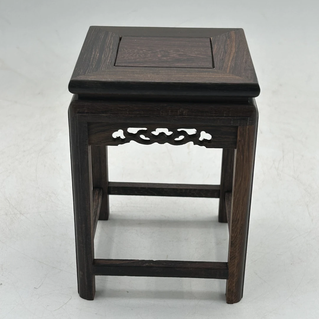 黑黄檀10正方茶几花架盆景奇石头摆件尺寸：10.5*10.5*14.6cm