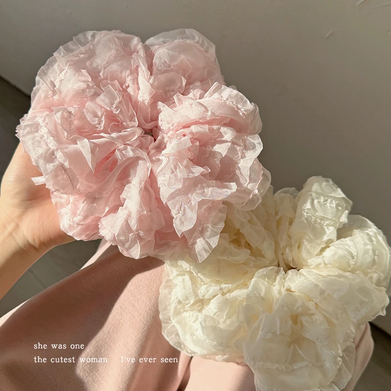 超仙气质蓬松网纱大肠发圈超好看的头花发绳女超大丸子头绳橡皮筋