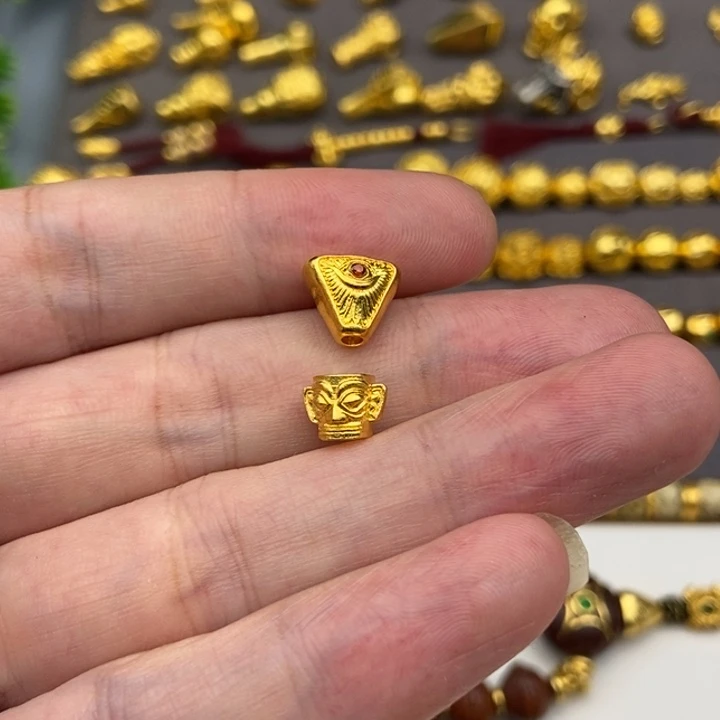 净***盘足银玻璃法眼背云三星堆8.4mm