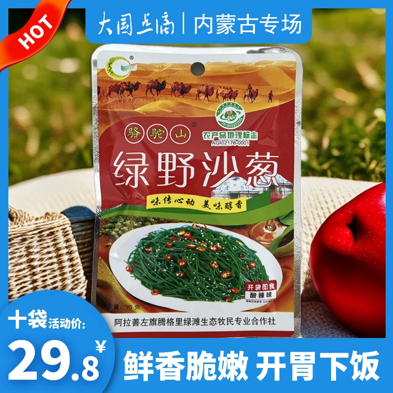 绿野沙葱75g*10内蒙古阿拉善特产酸辣味开胃下饭下酒咸菜榨菜腌菜