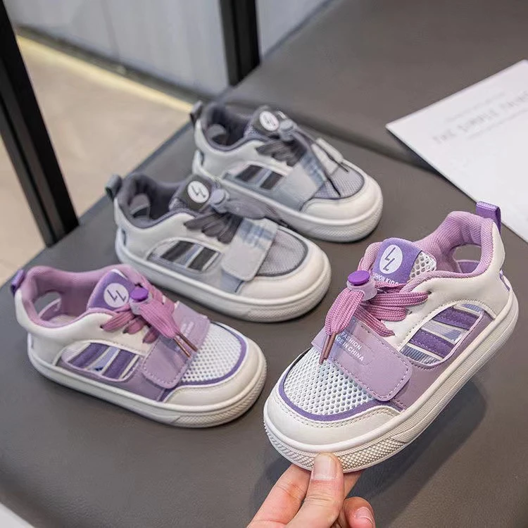 新款中大童男女宝夏款透气运动鞋镂空单网休闲鞋831（北中）