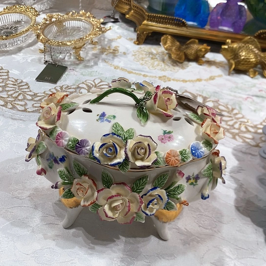 瓷片0114出口高温瓷盖盒首饰盒