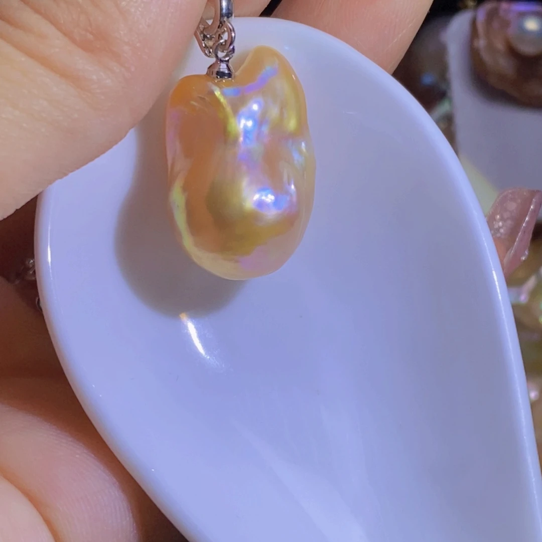 银S925镶嵌淡水珍珠天然淡水珍珠