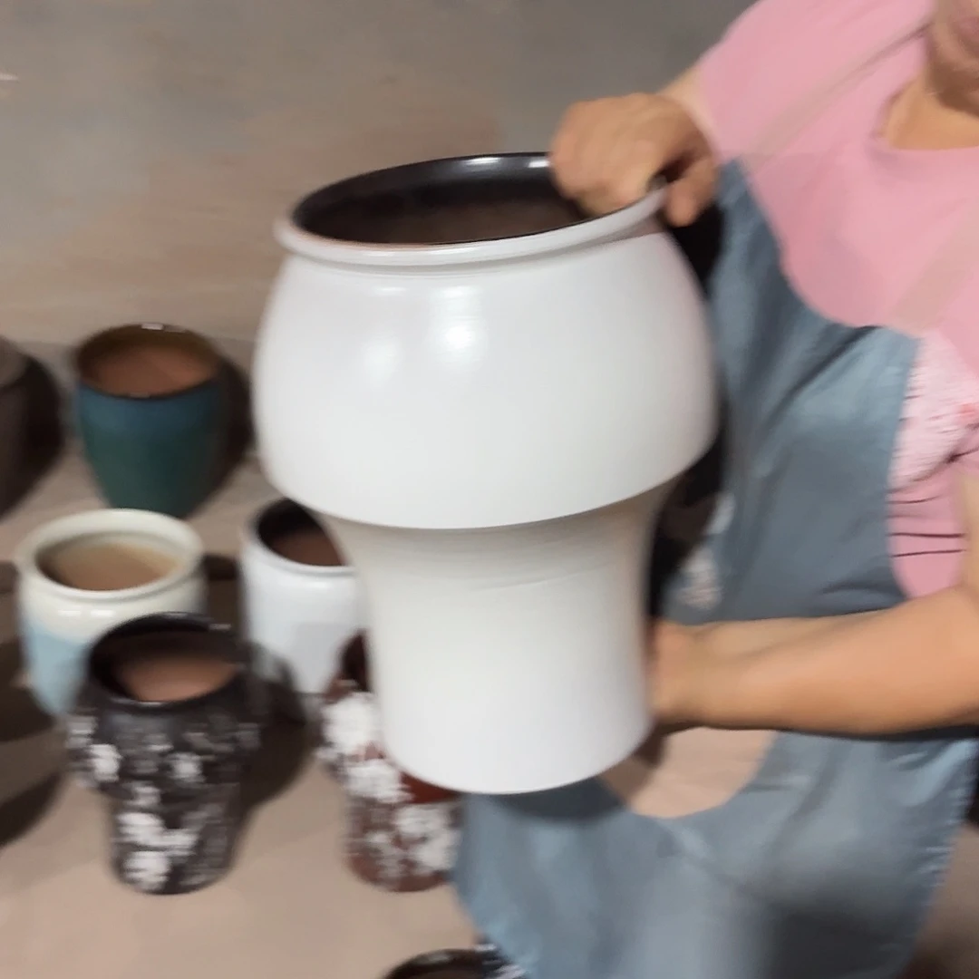 紫砂花盆口20高33