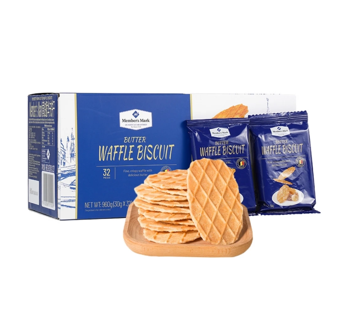 【会员超市代购】黄油脆华夫饼干比利时进口浓郁奶香酥脆饼休闲零食