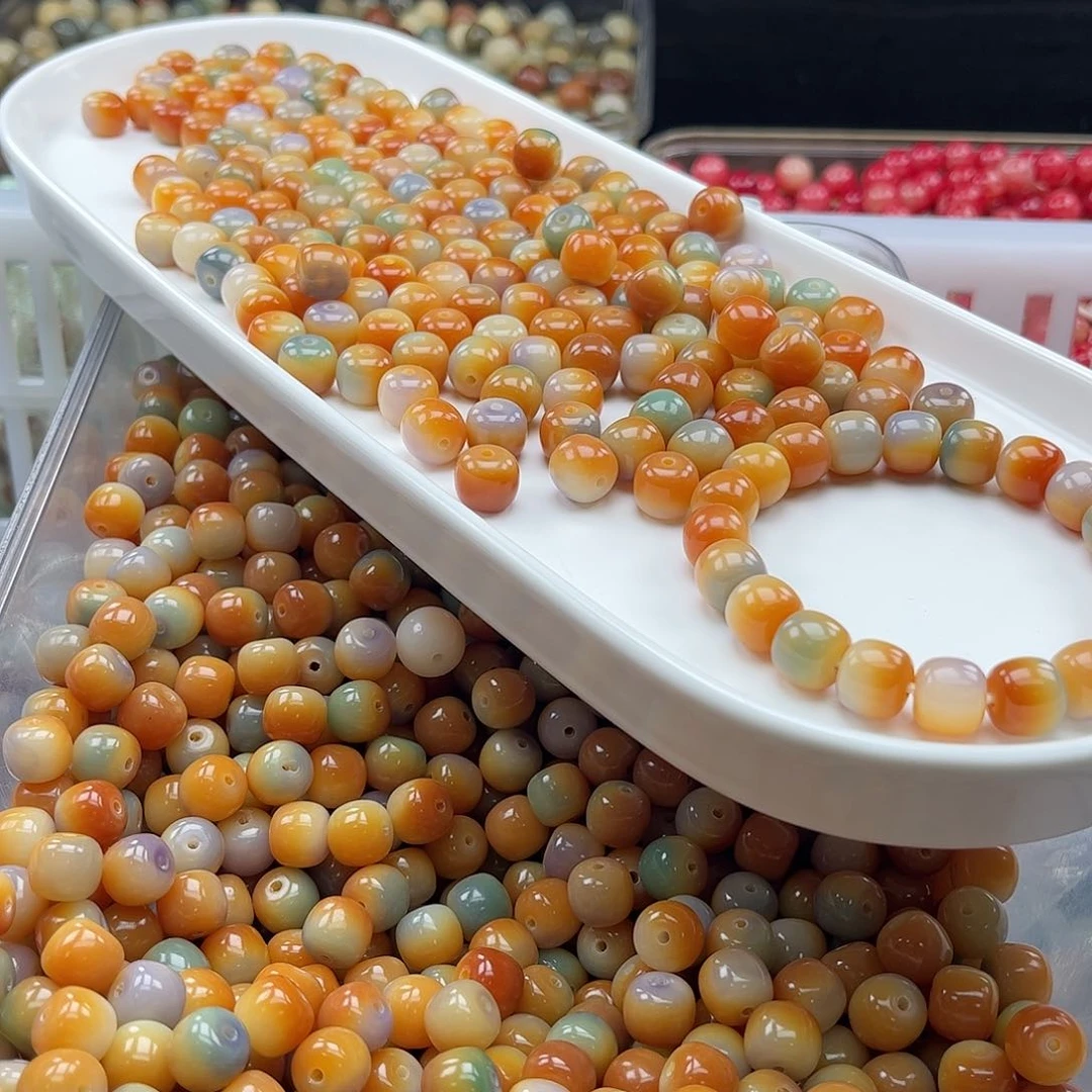 白玉菩提吊坠c10mm/100+10颗三彩