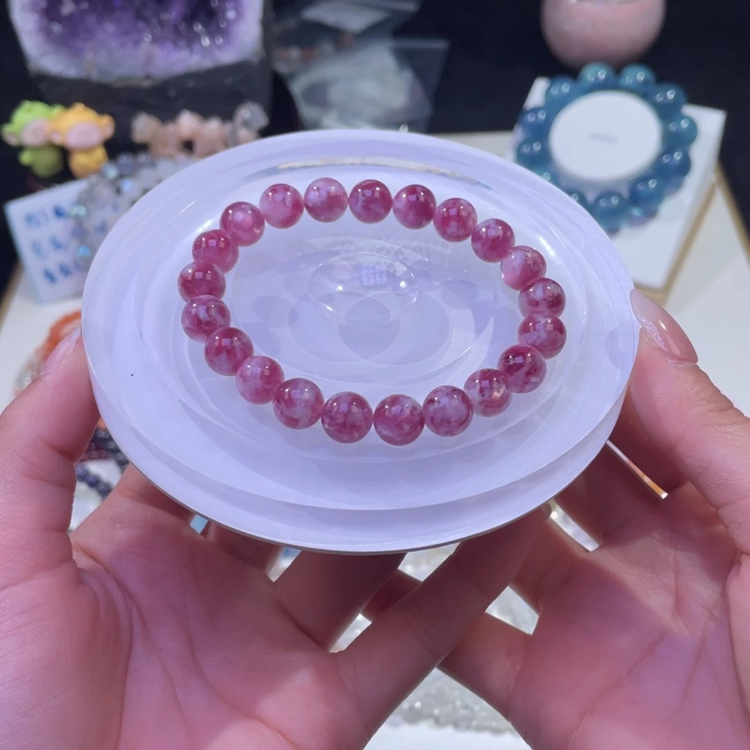 未镶嵌手链水晶乌梅子酱粉祖母晶9+