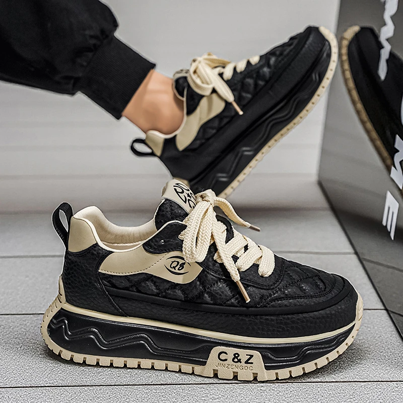 欧洲站潮牌男鞋潮流2026新款厚底增高轻奢网红同款撞色休闲老爹鞋