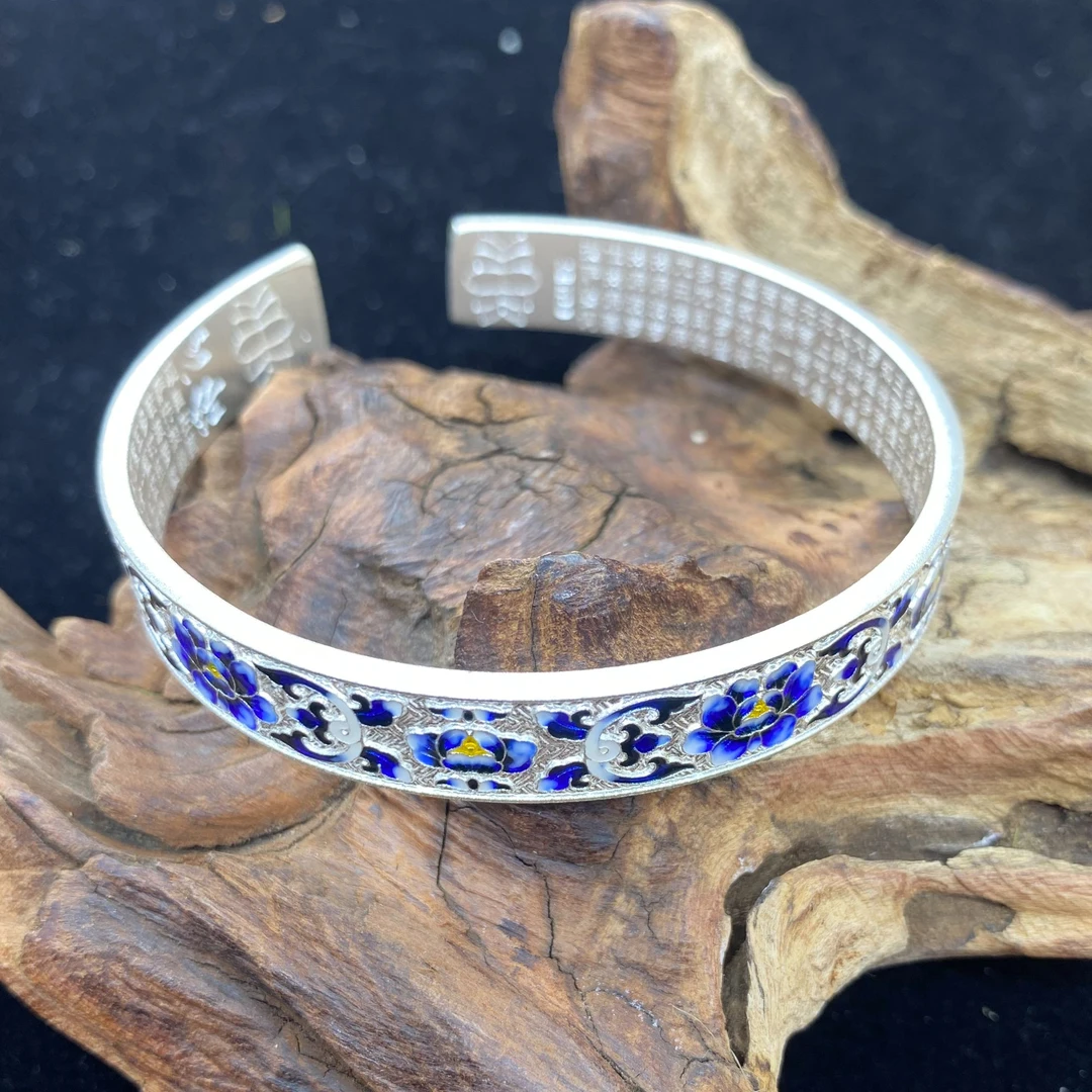 足银手镯 足银青花瓷古法手镯【小北质检】ZJL95Z13多样性发一