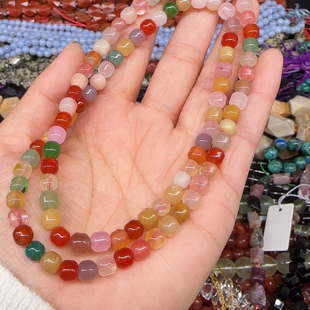 玛瑙/玉髓合金珠宝半成品多宝6mm一条