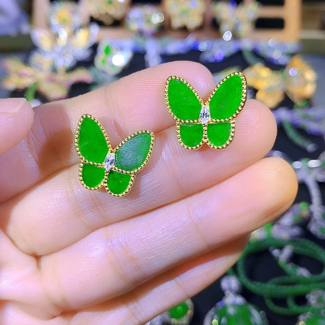 吊坠(不含链)银S925镶嵌翡翠