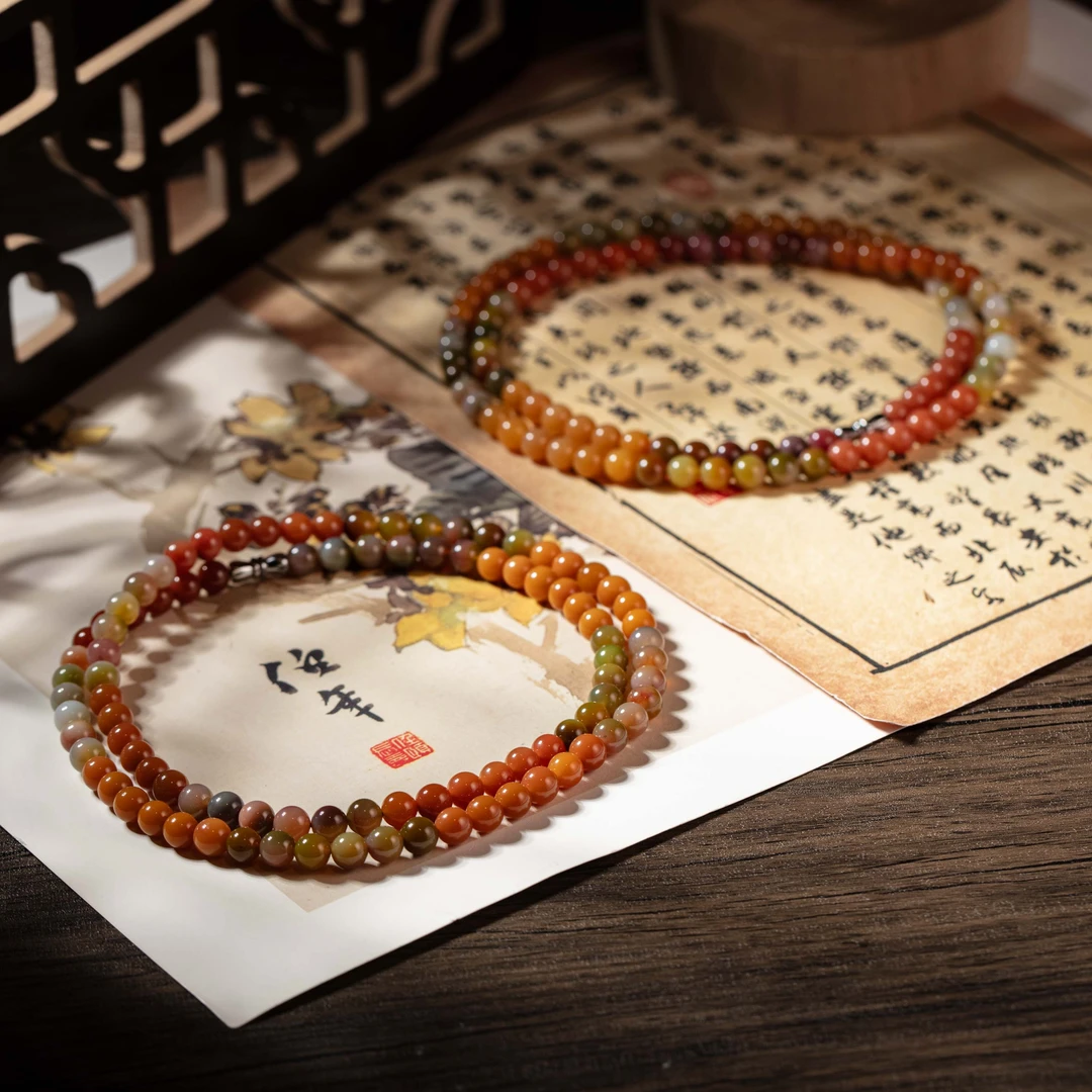 盐源老料彩虹项链多样性发一B010655