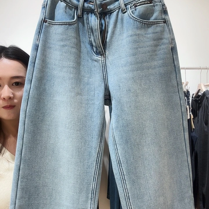 加厚宝宝绒保暖牛仔裤m码