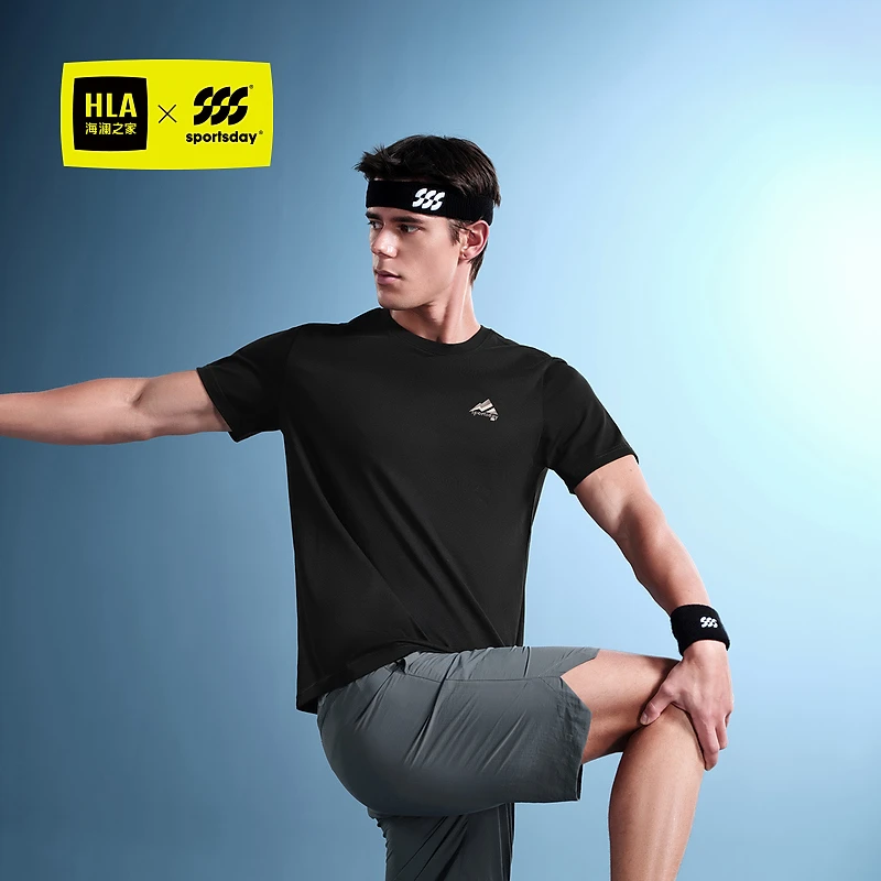 【sportsday马术运动】HLA海澜之家短袖T恤男24春夏新款凉感短袖