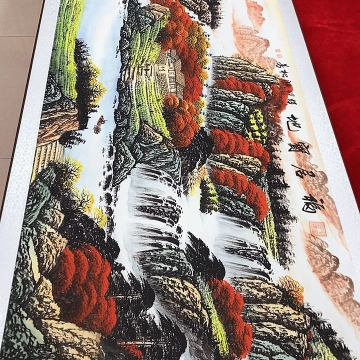 手工装裱国画作品