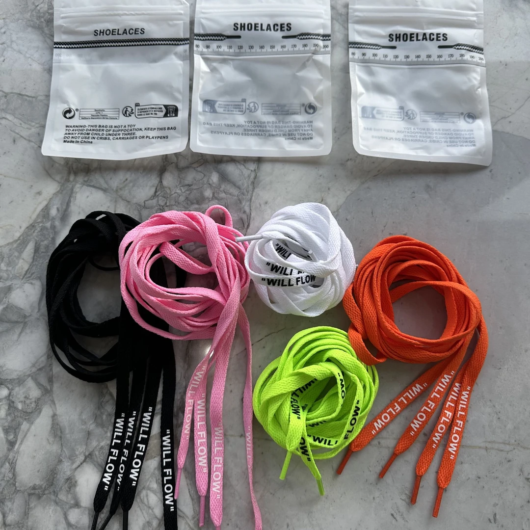 WILLFLOW彩色鞋带正反双面印字超轻扁平篮球鞋运动鞋带易系紧替换