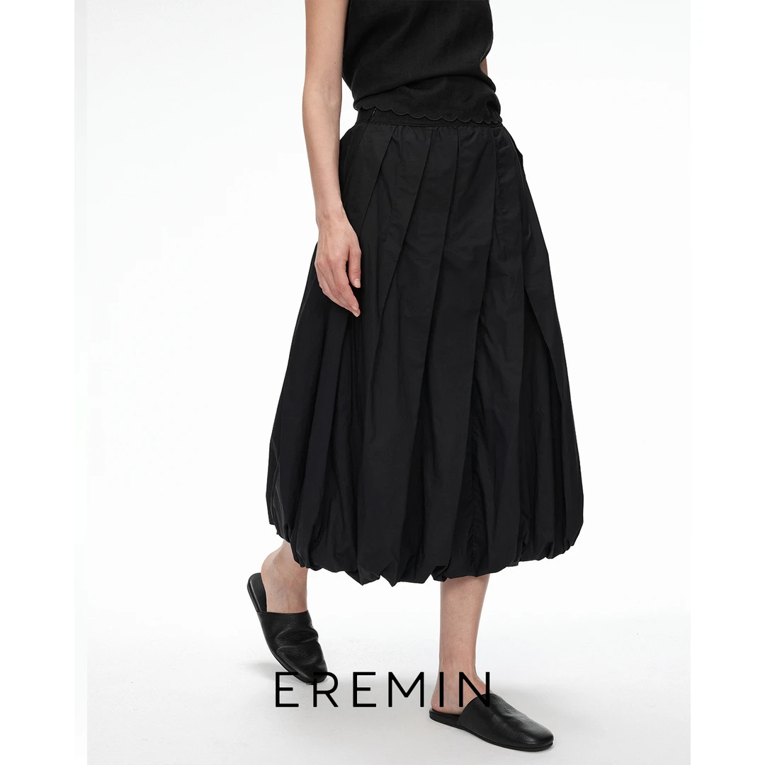 DE Mincollection百褶气球裙/不规则立体扭结蓬感全棉半身裙55672