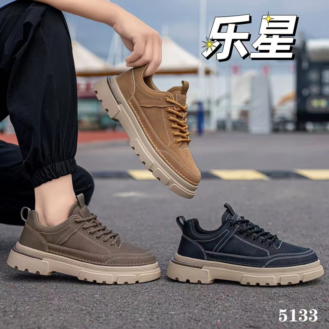 马丁靴男款高帮秋季2025新款英伦风复古中帮增高防滑皮面工装鞋