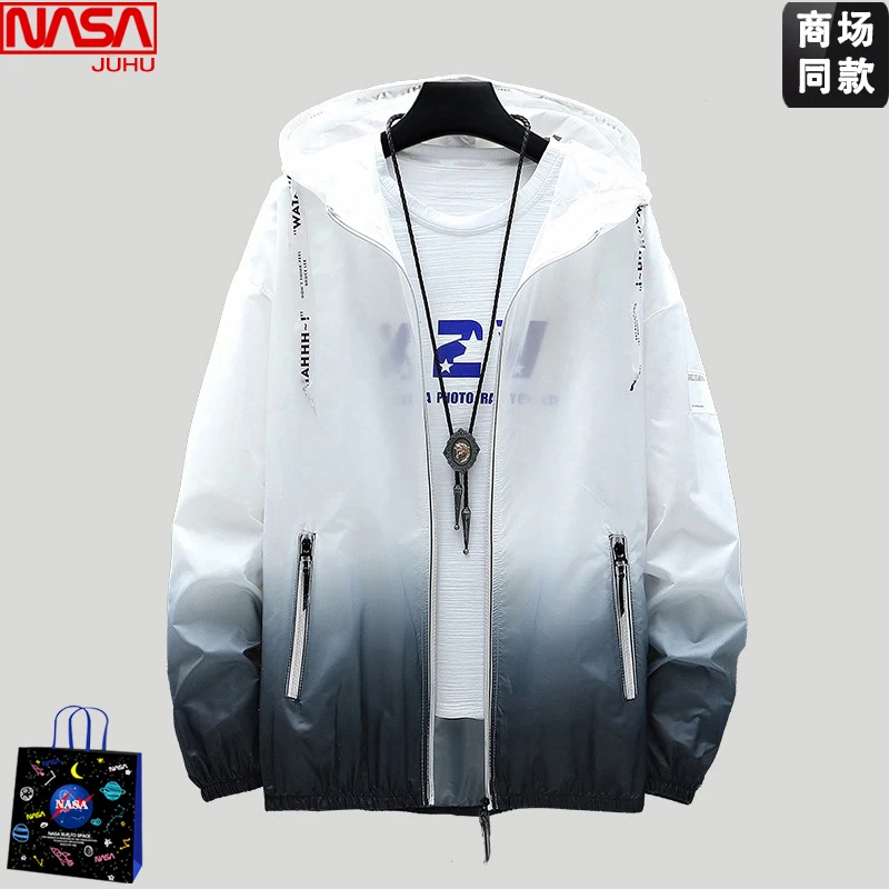 NASA联名防晒衣男青少年冰丝防晒服潮牌透气超薄款钓鱼渐变皮肤衣
