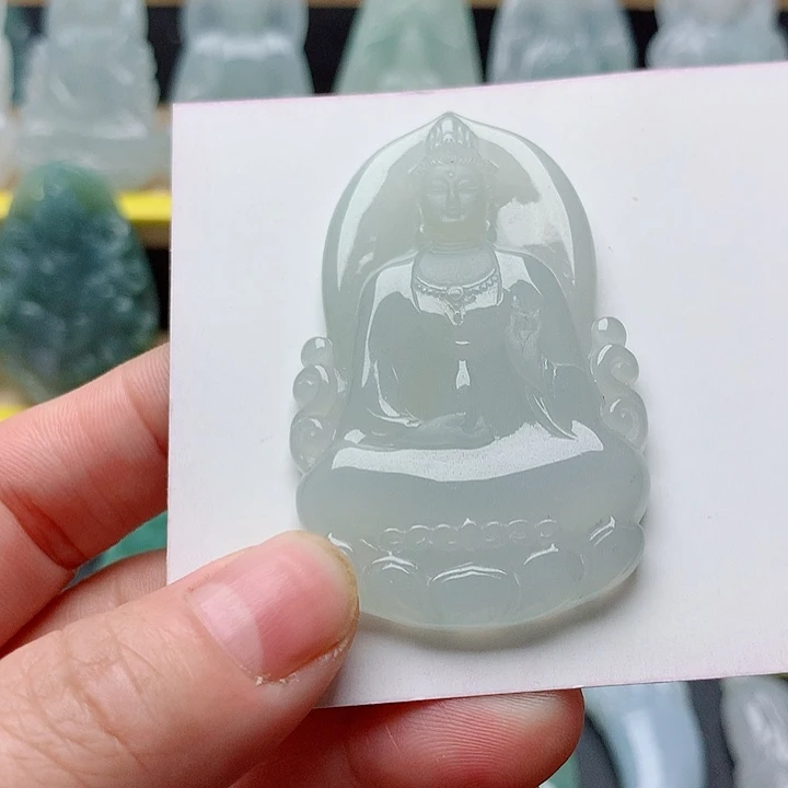 翡翠未镶嵌吊坠(不含链)素衣观音