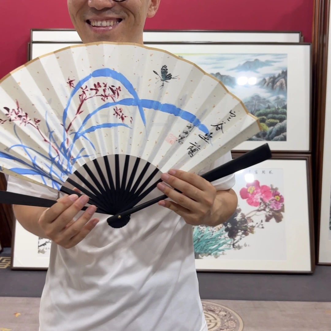 国画绘画作品扇子