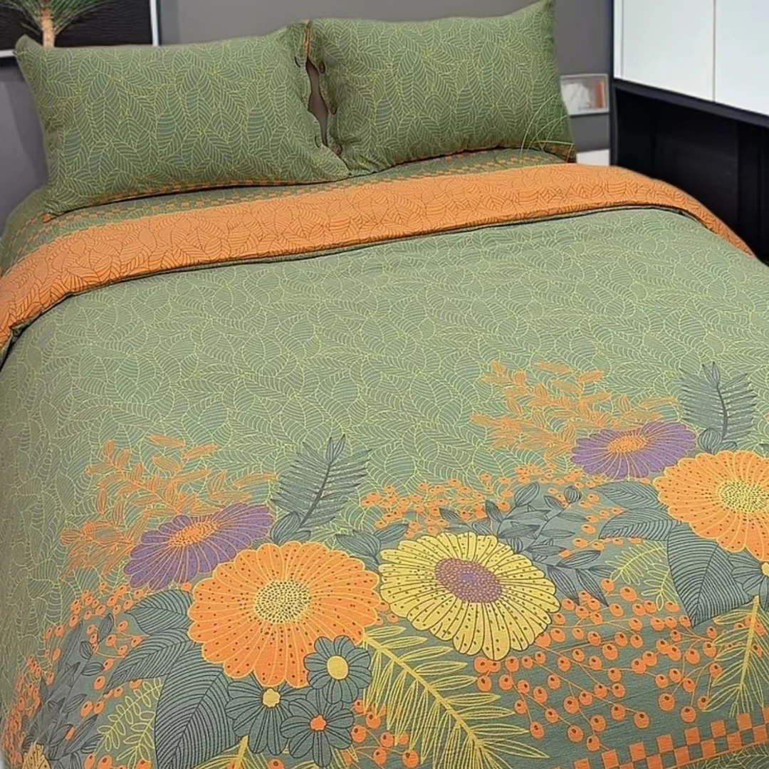 亲肤棉双层纱四件套--秋日暖阳（纽扣）