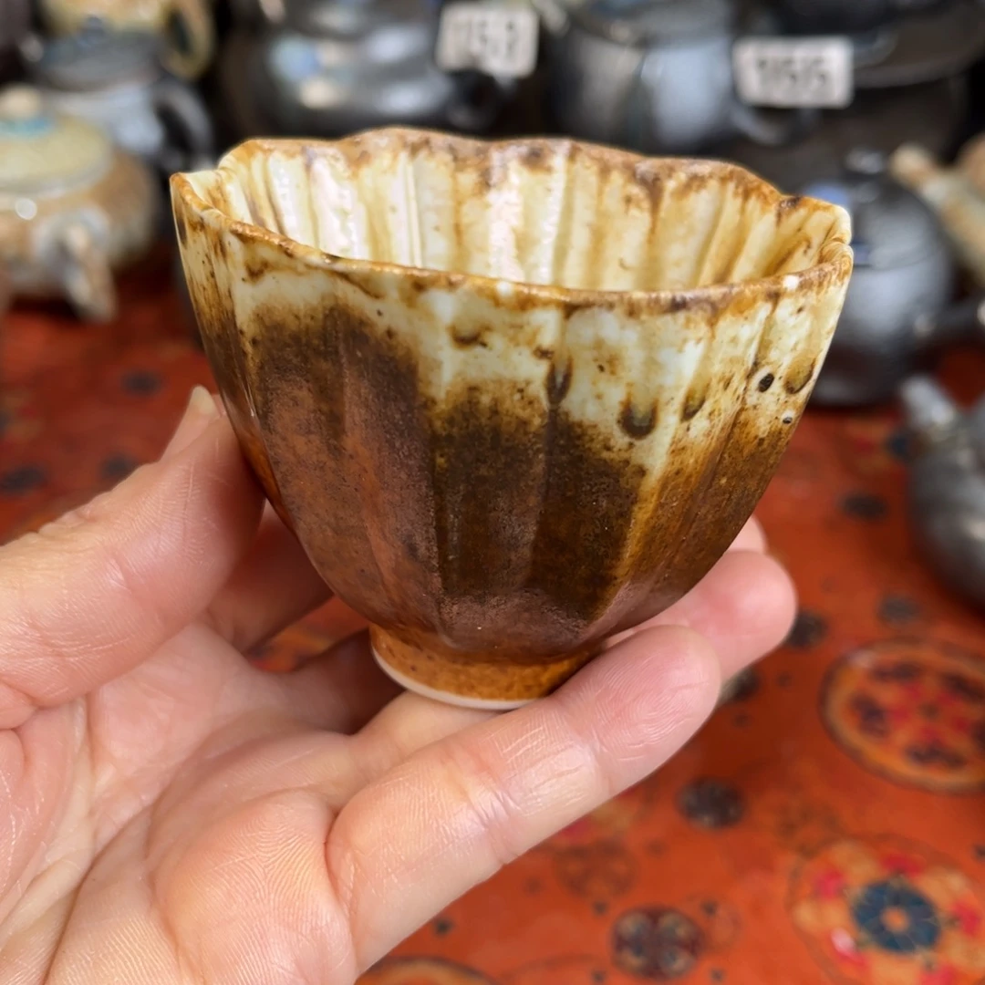 柴烧茶器主人杯杯柴烧