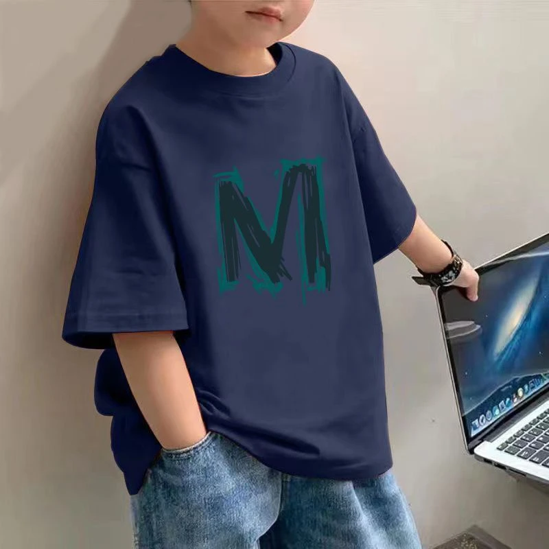 迪斯兔男童纯棉新款短袖中大童夏装韩版夏季儿童男孩上衣宽松帅气