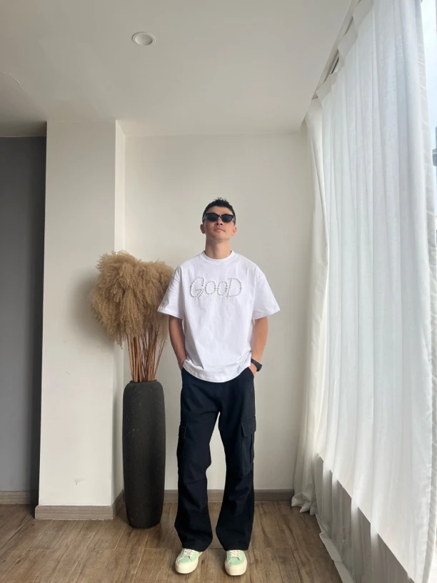 重磅水洗牛仔工装裤