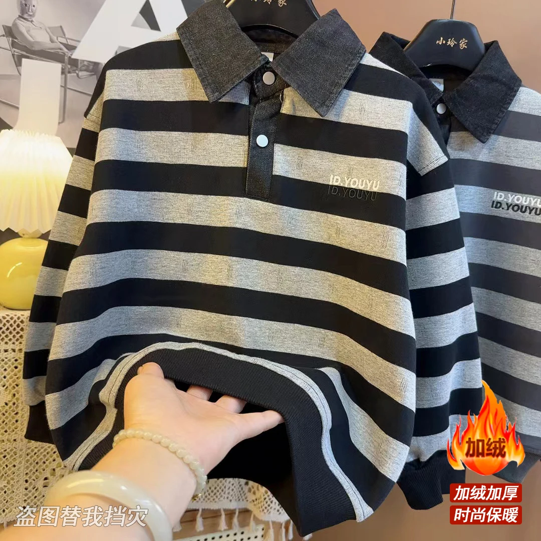 【加绒/不加绒】秋款卫衣2025休闲polo衫秋季洋气宽松秋装9485