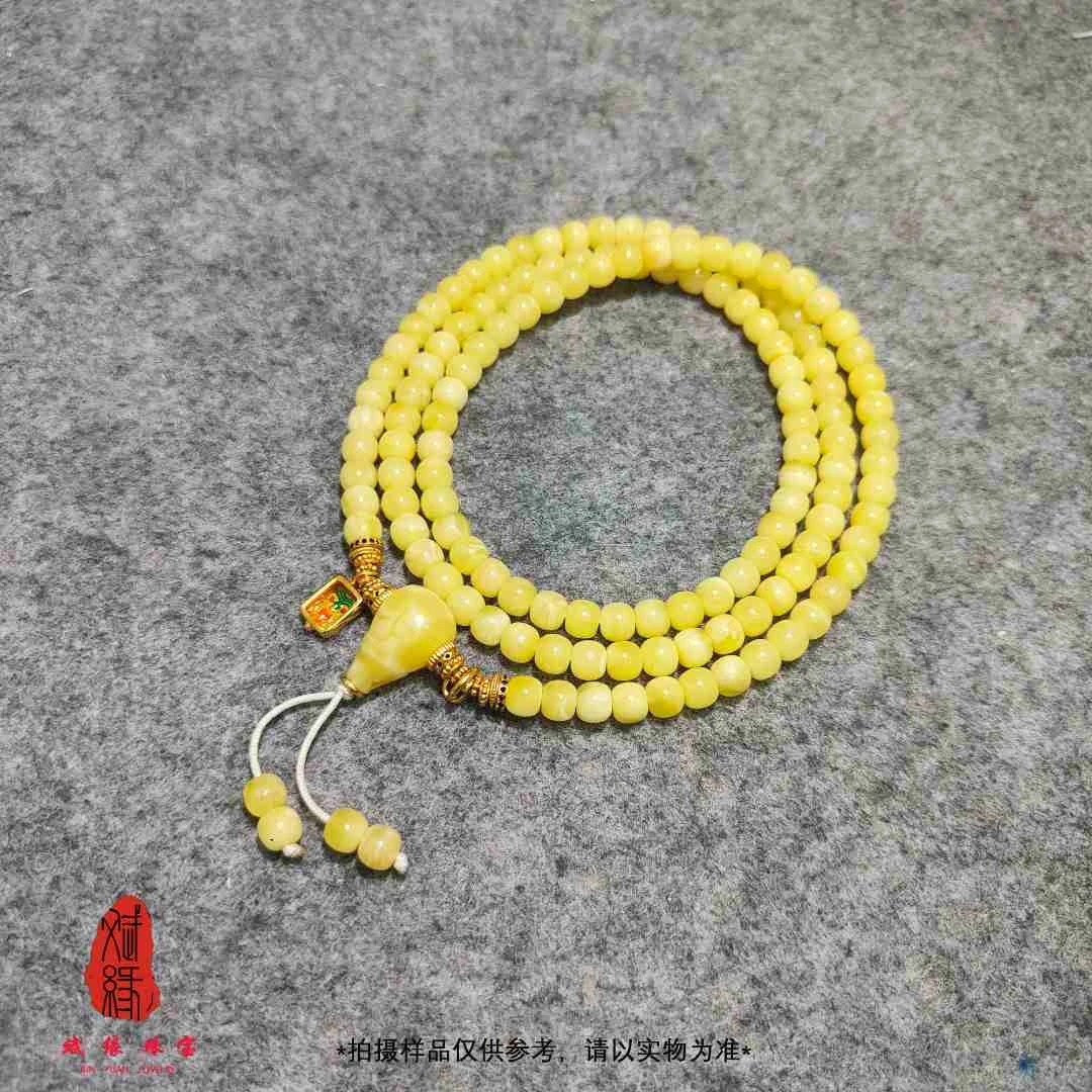 【糯白高108】琥珀蜜蜡精工老型长链 多样性发 百搭轻奢国风轻品控