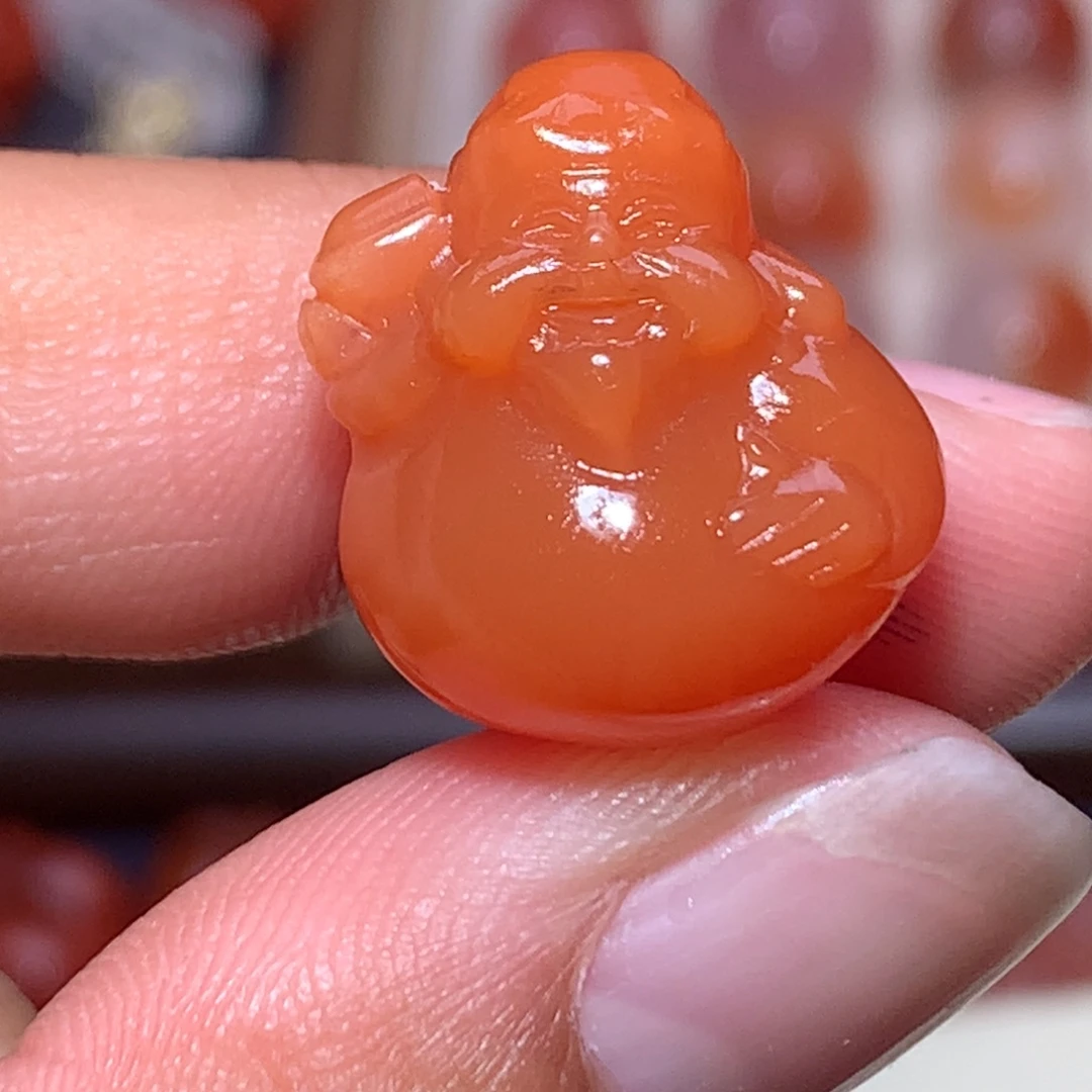 南红玛瑙未镶嵌珠宝半成品财神