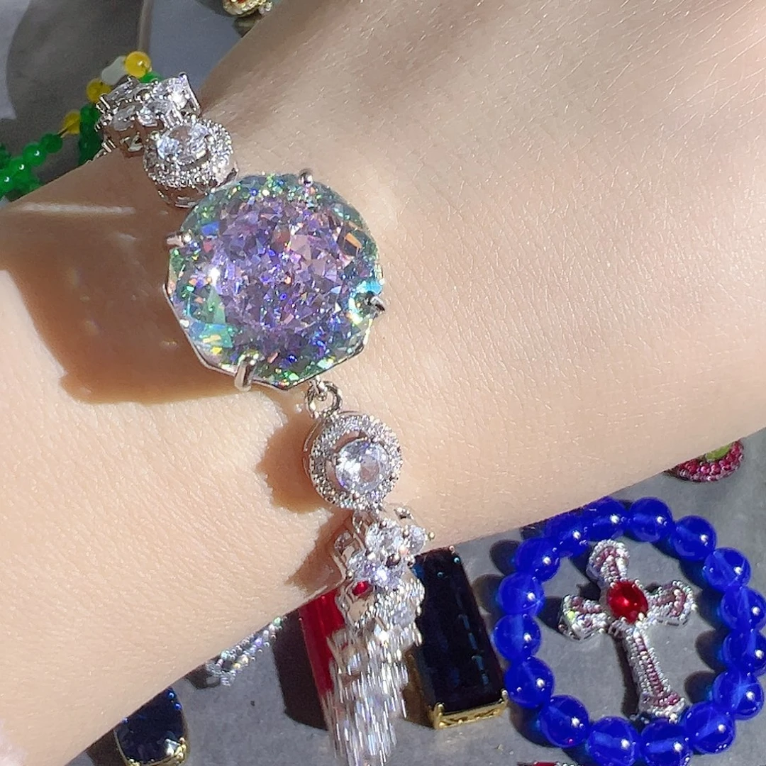 花岗石钨合金红色蓝色吊坠