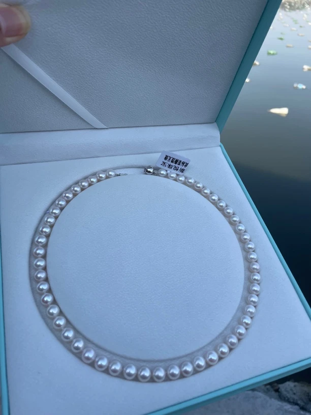 [珍珠三兄弟]天然淡水无核珍珠项链7-8mm高品质几乎无暇