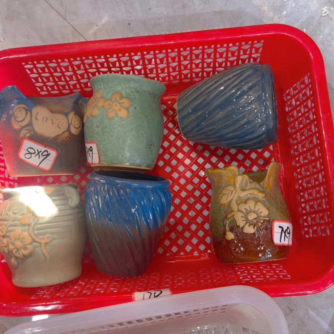 紫砂花盆粗陶精雕