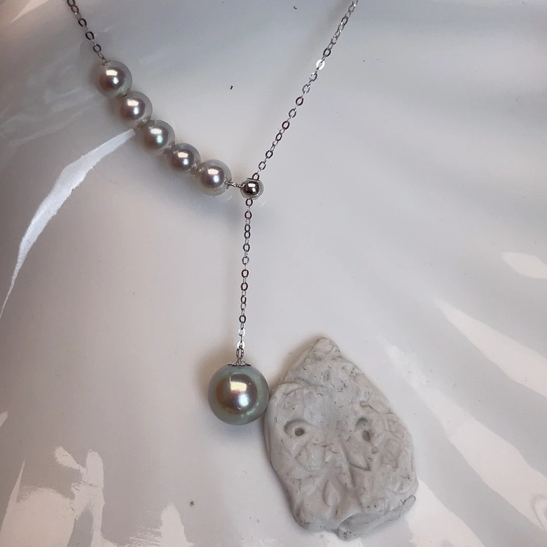 18K金镶嵌海水珍珠项链