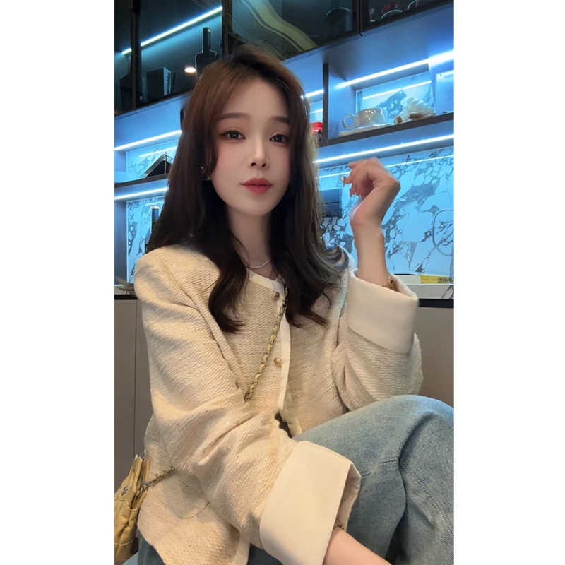 小香风名媛短款气质薄外套女春秋2025新款法式小个子休闲小众夹克