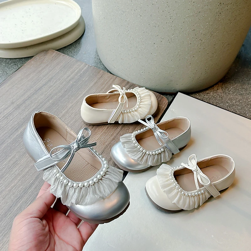 2025秋季新款幼小童女童小皮鞋宝宝鞋防滑软底复古小公主皮鞋6068