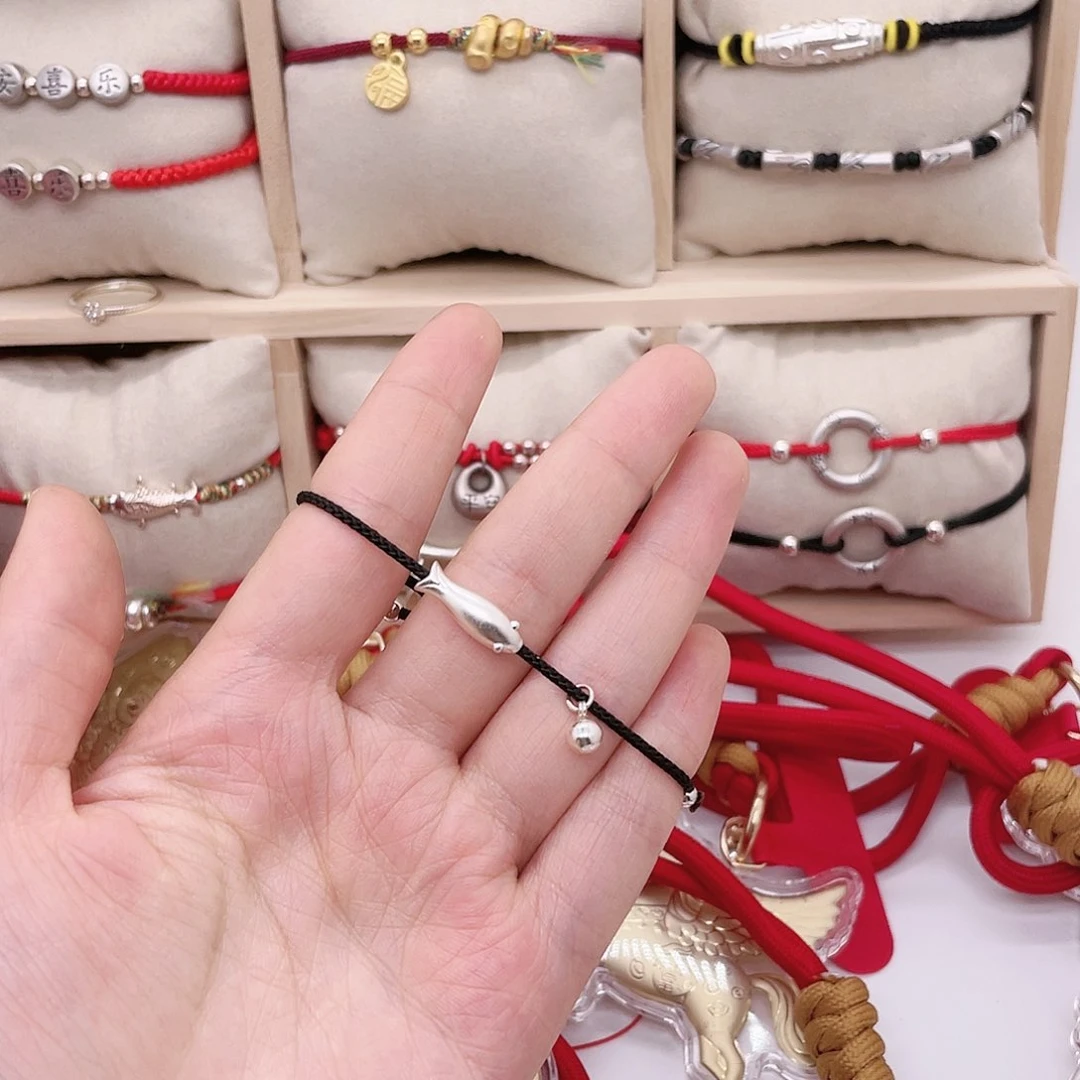 珐琅足银年年有余黑