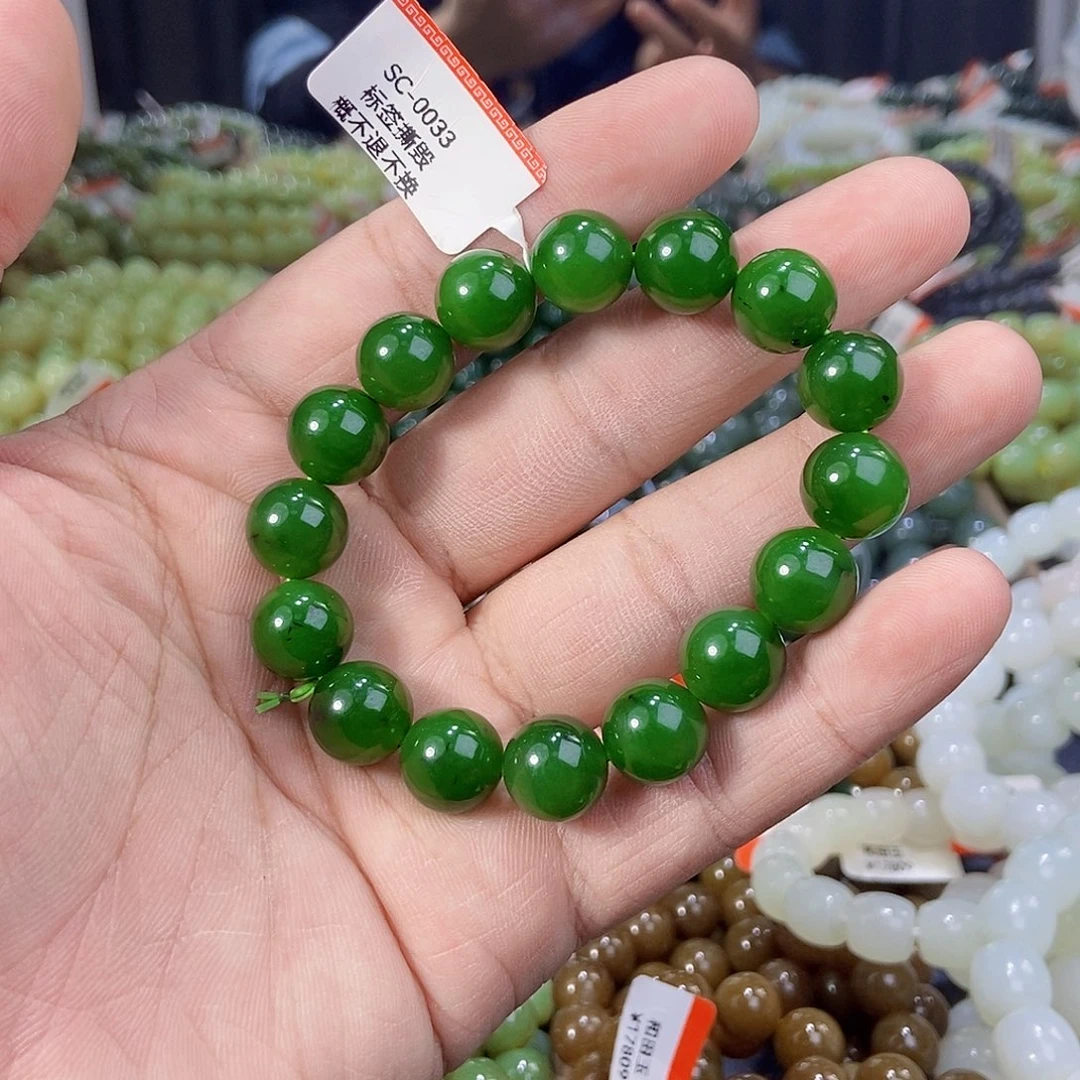 未镶嵌手串和田玉纯天然卡12碧玉3号矿多样性发一