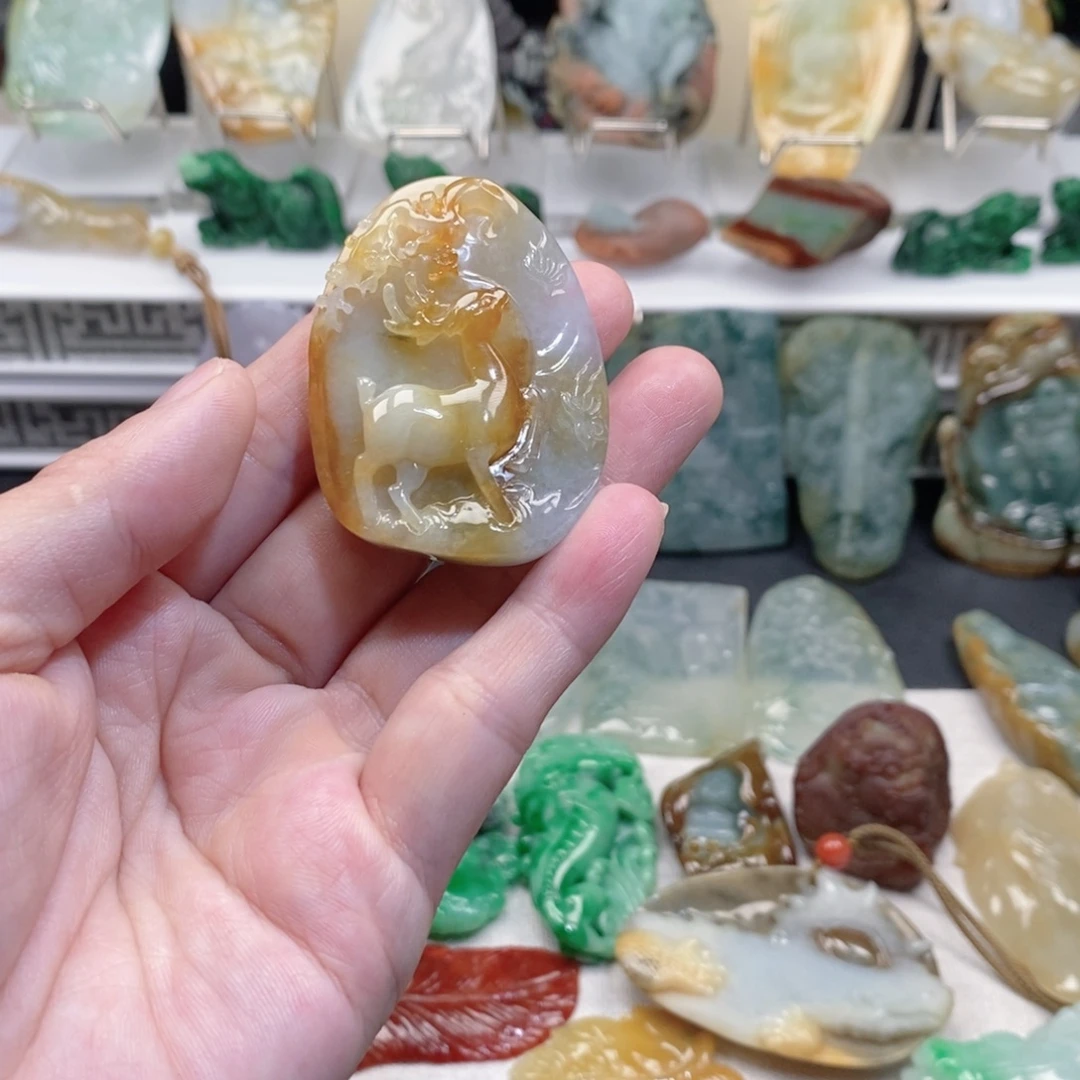 翡翠未镶嵌颈饰缅甸翡翠A货挂件