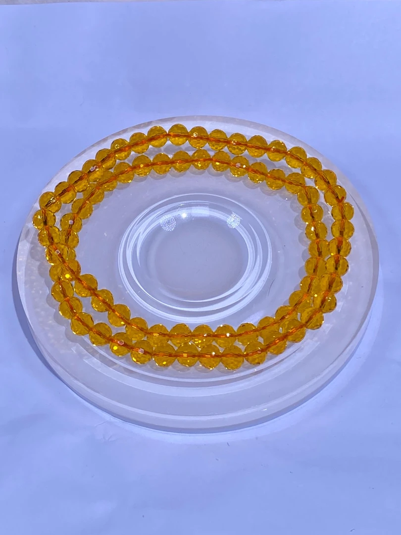 黄色切面项链8mm发一条K26