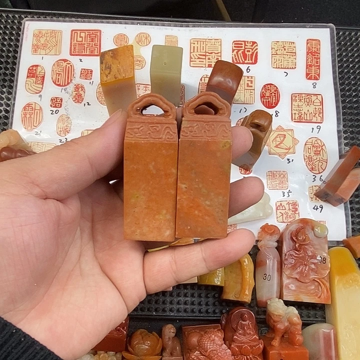 光***明寿山石现场直播篆刻